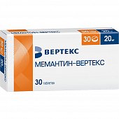 Мемантин-ВЕРТЕКС, таблетки, покрытые пленочной оболочкой 20мг, 30 шт, Вертекс