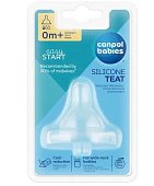 Canpol babies (Канпол) соска силиконовая для бутылочки с широким горлом easystart 0-3 месяца мини поток 1 шт., 21/719, Канпол